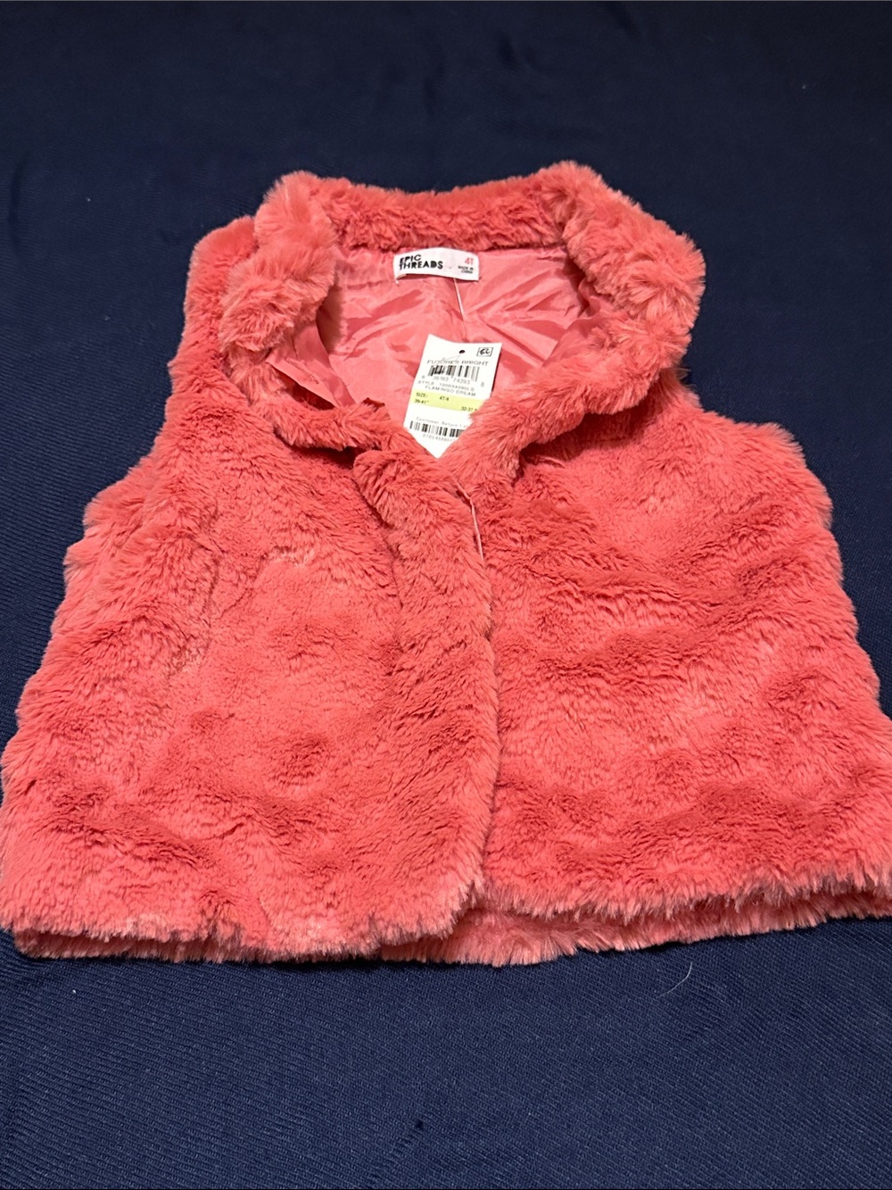 Epic Threads Coral Faux Fur Vest